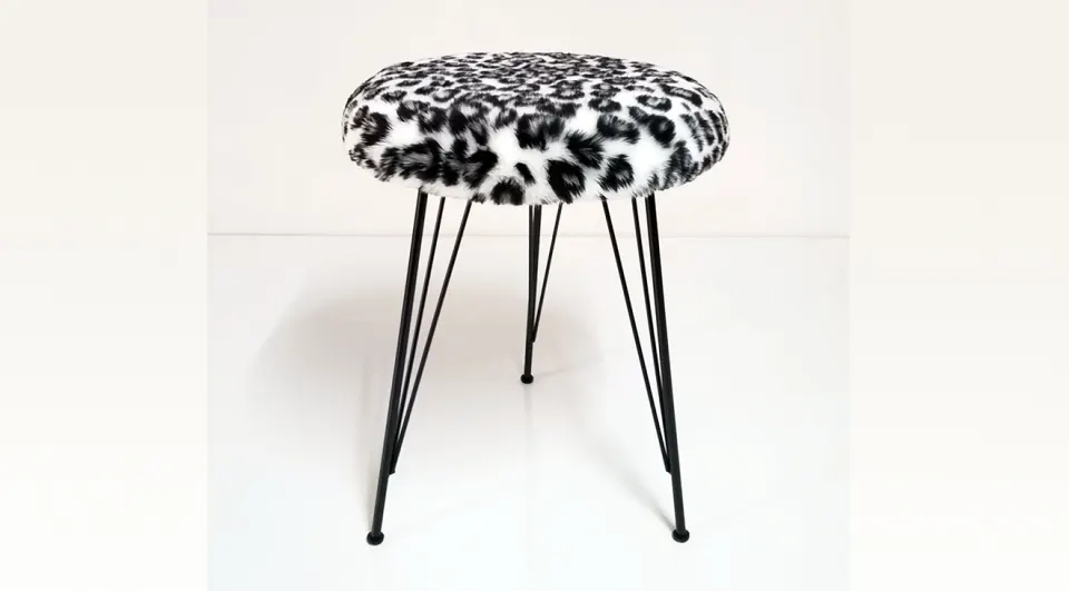 Intense Plush Mix Black Pouf