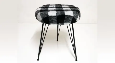 Intense Retro Plush Pouf