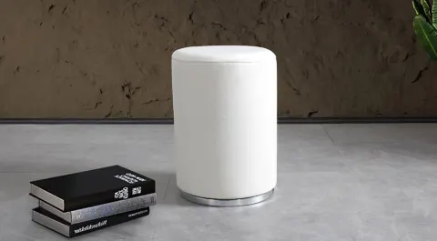 Istanbul Cream Silver Pouf