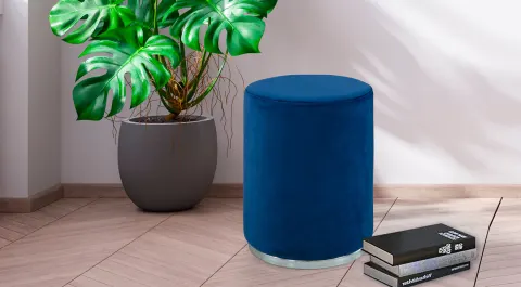 Istanbul Blue Silver Pouf