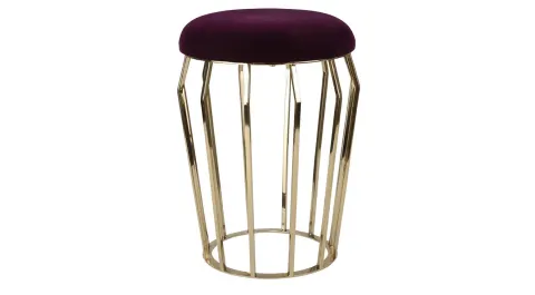Luna Gold Metal Leg Pouf