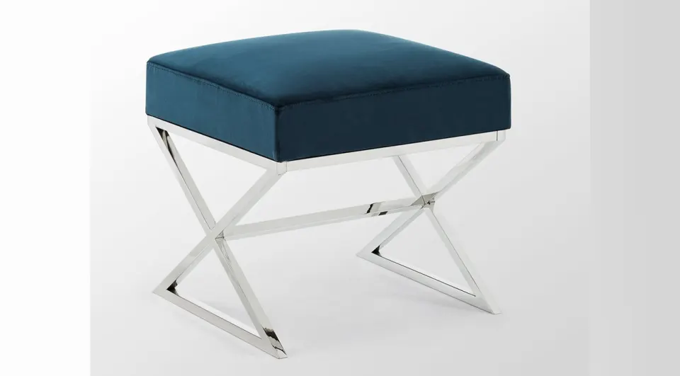 Luxury Blue Pouf