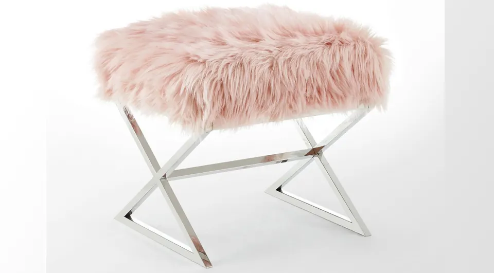 Luxury Powder Plush Pouf
