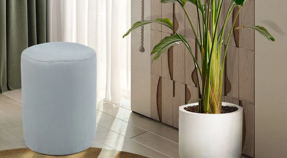 Soho Gray Pouf