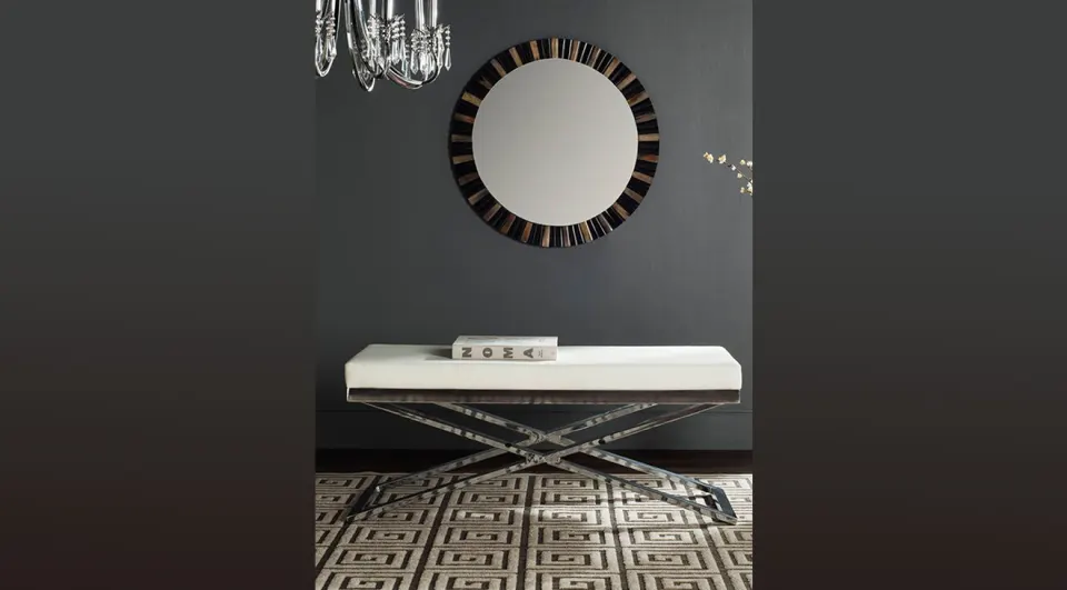 Lujo Cream Metal Leg Bench