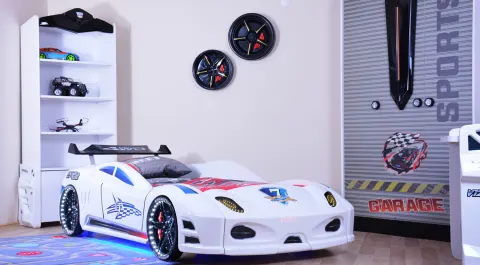 Enzo White Car Bed