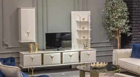 Nova Gold Metal Leg Tv Unit
