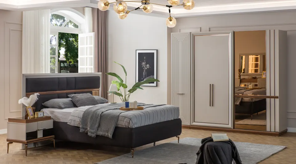 Perla Sliding Door Bedroom Set