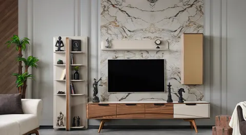 Legno Wooden Leg Tv Unit