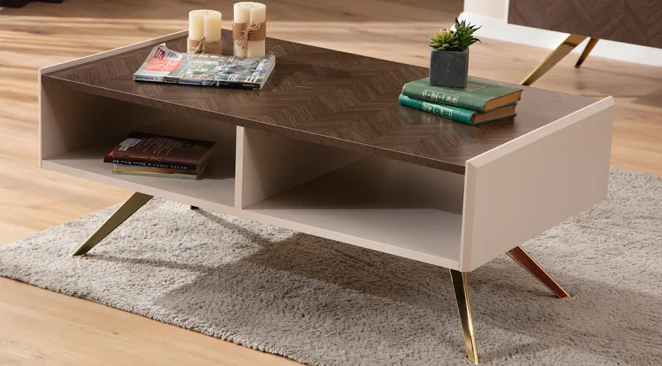 Liya Gold Metal Leg Coffee Table