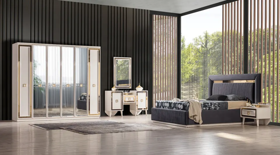 New Gold 6 Door Bedroom Set