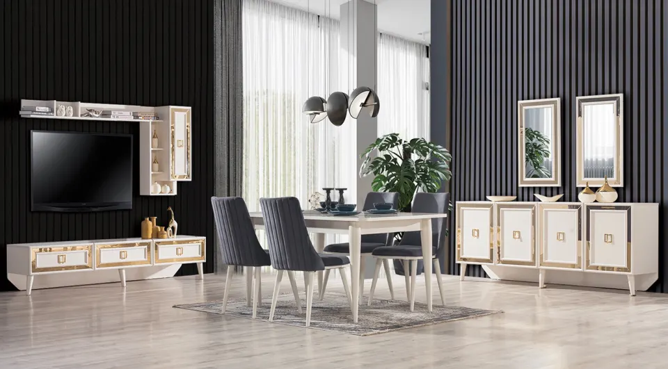 New Gold Dining Room Set