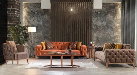 Lila-A Wooden Leg Bed Sofa Set