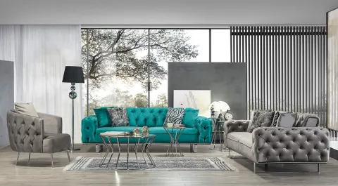 Lila-B Metal Leg Bed Sofa Set