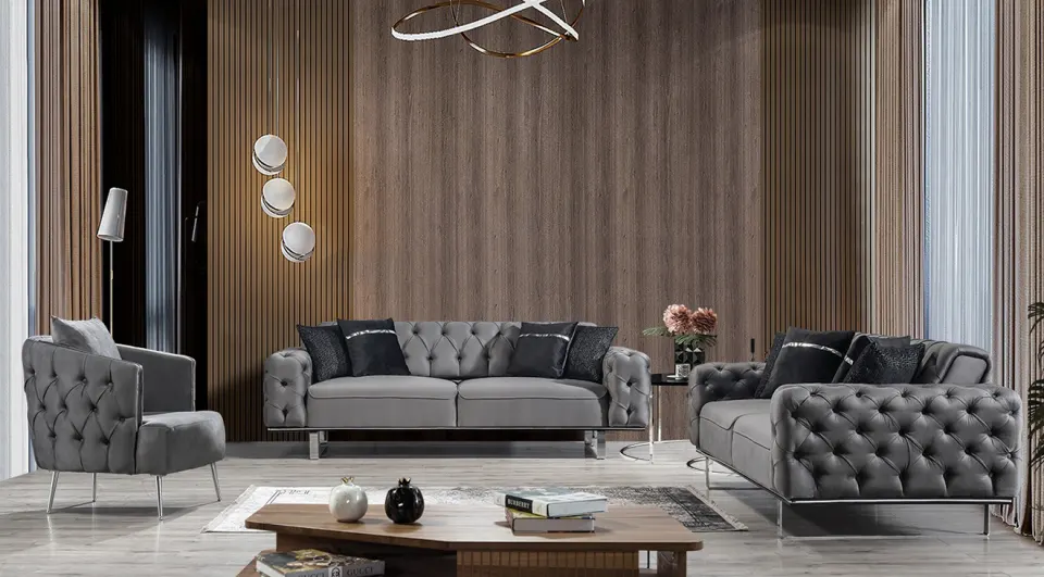Lila-D Metal Leg Bed Sofa Set