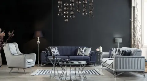 Magnum-A Metal Leg Bed Sofa Set