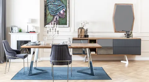 Rüya Metal Leg Dining Room Set