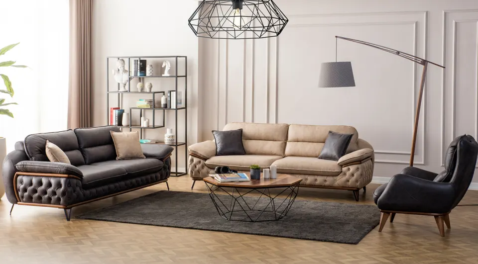 Jaguar Wooden Leg Bed Sofa Set