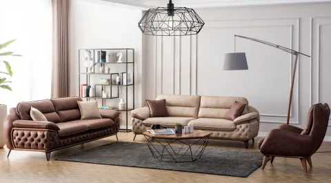 Jaguar Wooden Leg Bed Sofa Set 2