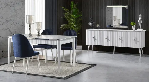 Yagmur Wooden Leg Dining Room Set