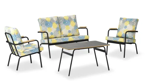 Beyman Black Floral Balcony Set