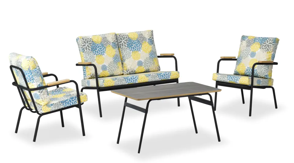 Beyman Black Floral Balcony Set