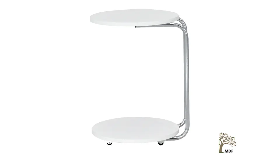 Emr Wheeled White Side Table 2