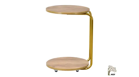 Emr Wheeled Gold Chestnut Side Table