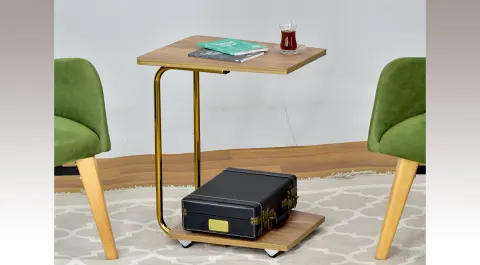 Meltem Gold Chestnut Side Table