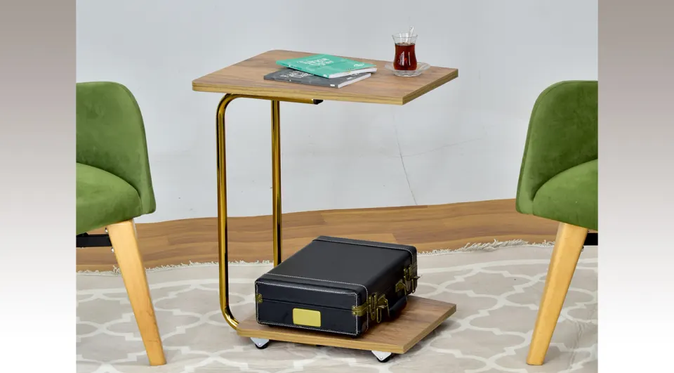 Meltem Gold Chestnut Side Table
