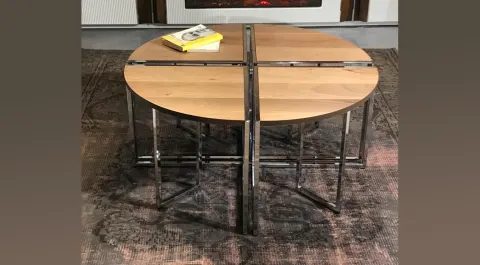 Lotus Gold Metal Leg Center Table