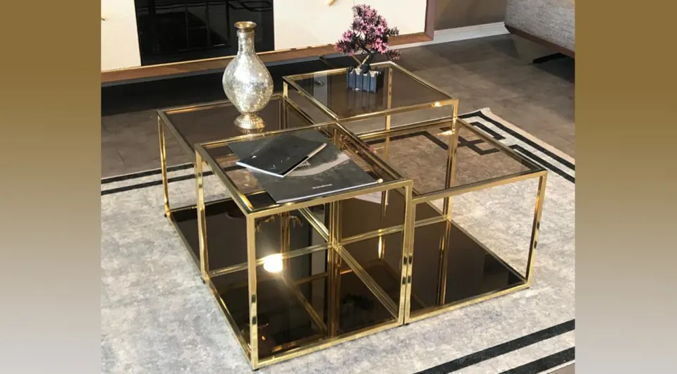 Roma Gold Metal Leg Coffee Table