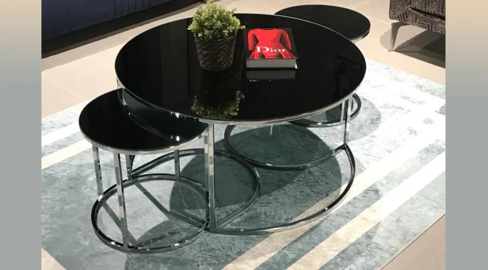 Zenga Silver Metal Leg Coffee Table