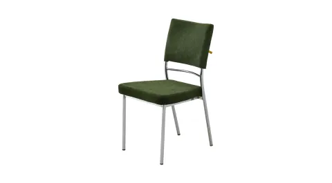 Silk Khaki Nickel Chair
