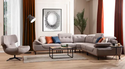 Zeil Bed Corner Sofa Set