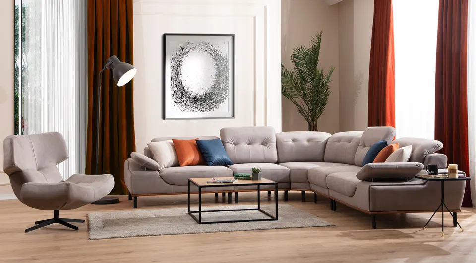 Zeil Bed Corner Sofa Set