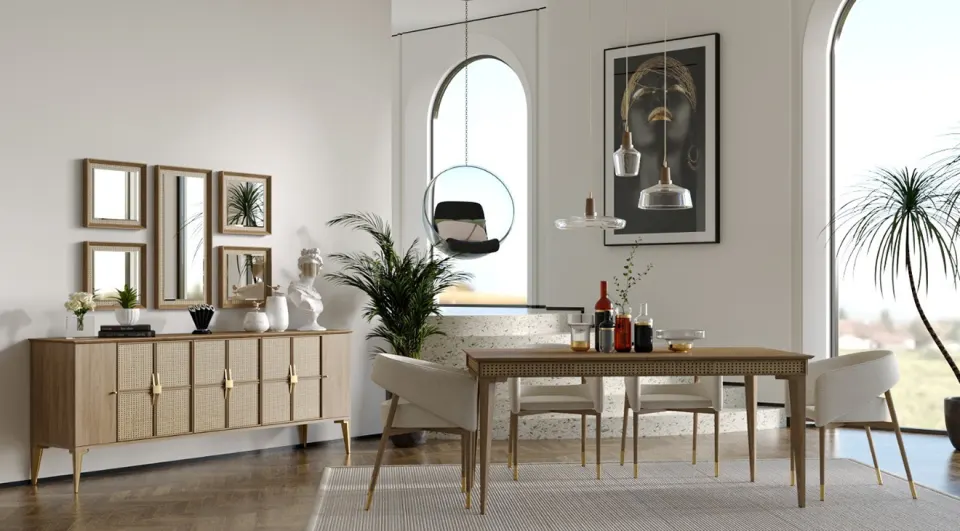 Nuans Walnut Dining Room Set