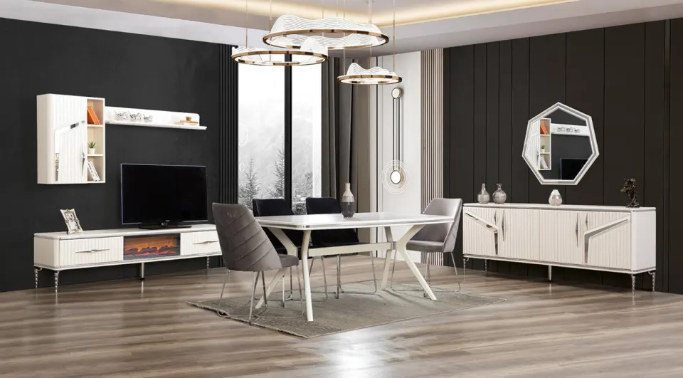 Talia White Dining Room Set