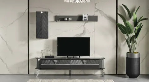 Madrid Silver Metal Leg Tv Unit
