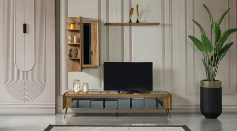 Retro Walnut Tv Unit