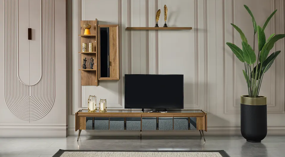 Retro Walnut Tv Unit
