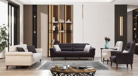 Avatar Bed Wooden Leg Sofa Set