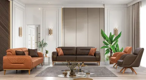 New Elit Wooden Leg Sofa Set