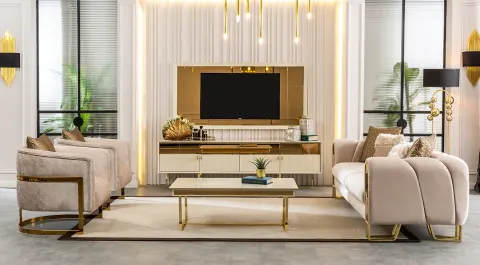 Solo Gold Metal Leg Tv Unit