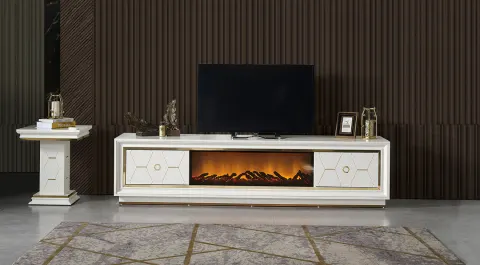 Yusra Premium Moonstone Fireplace Tv Unit
