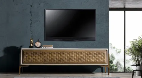 Phenomen Walnut Wooden Leg Tv Unit