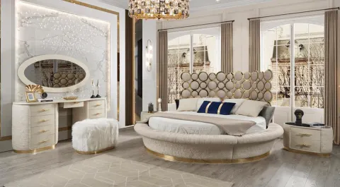 Gold Point Round Double Bedstead Set