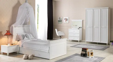 Angel White 3 Doors Young Room Set
