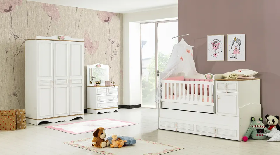 Luna Powder 3 Door Baby Room Set