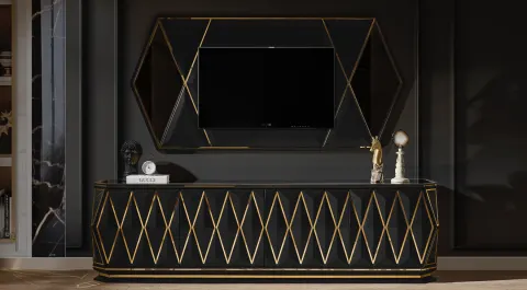 Diamond Black Luxury Tv Unit